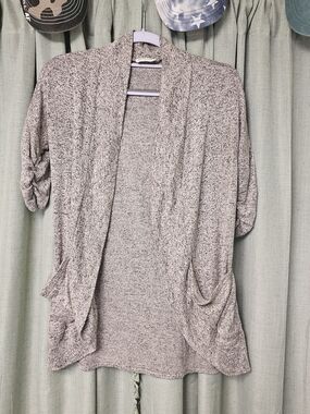 Free Kisses Light Gray Open-Front Women's Cardigan